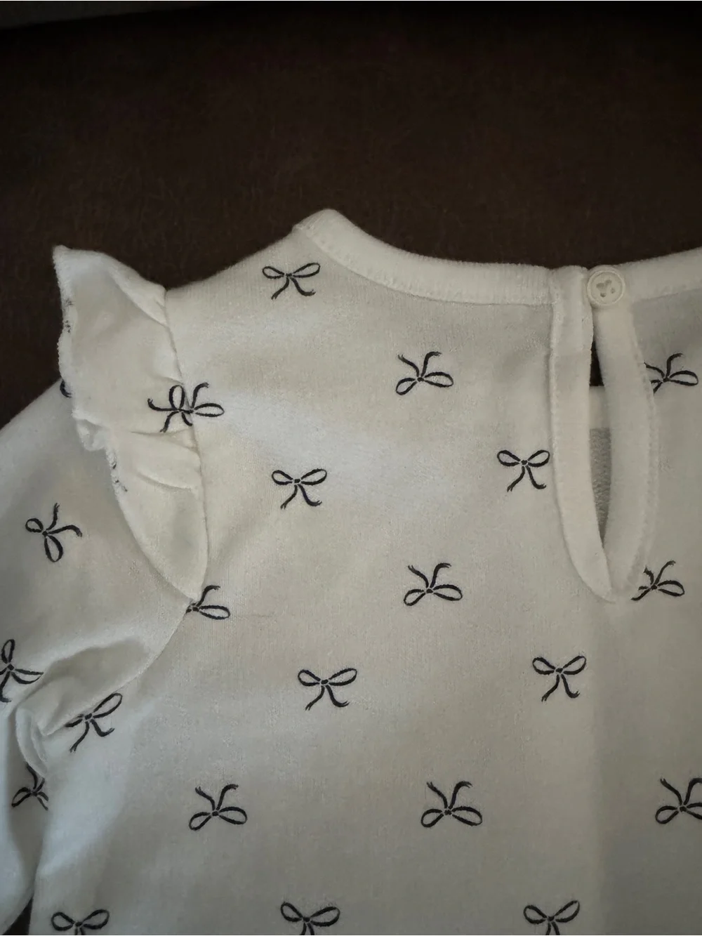 Soft Bow-Print One-Piece Romper 6mo